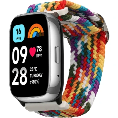 Afbeelding van kwmobile nylon bandje voor smartwatch geschikt Xiaomi Redmi Watch 3 Active 14 22 cm Polsbandje in meerkleurig