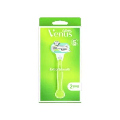 Afbeelding van Gillette Venus Extra Smooth scheerapparaat 5 blades 2 mesjes