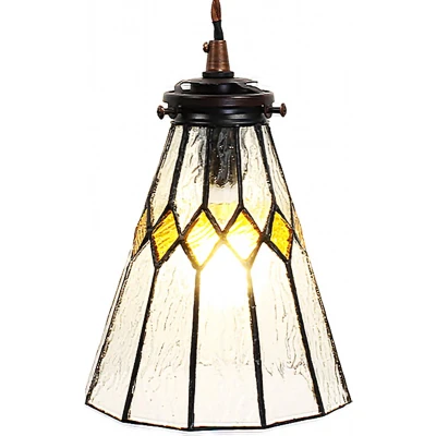 Afbeelding van Clayre &amp; Eef Transparente Hanglamp Tiffany Ø 15*115 cm E14/max 1*40W 5LL 6194