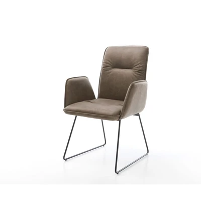Afbeelding van Armleunstoel Vinja Flex slipframe zwart taupe vintage