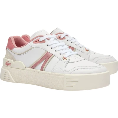 Afbeelding van Lacoste Sneakers laag, Dames, Maat: 41, White/light pink Leer en imitatieleer