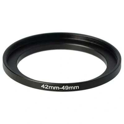 Afbeelding van vhbw Step Up ring adapter van 42 mm naar 49 voor cameralens filteradapter, metaal, zwart