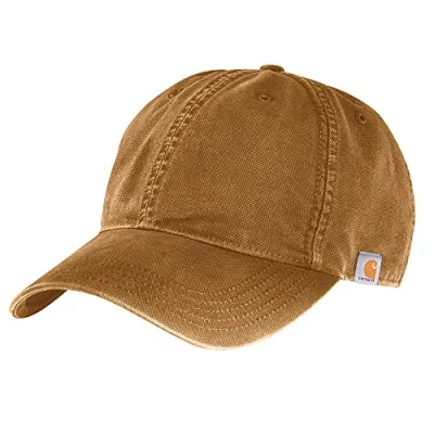 Afbeelding van Carhartt Heren 103938 Katoen Canvas Cap One size Fits All Brown, Bruin Canvas,