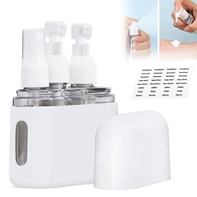 Afbeelding van Mini Shampoo Dispenser Portable Travel Bottle Set, And Conditioner Dispenser, Containers With Labels For Toiletries, Bottles Toiletries (3 in 1,Grey)