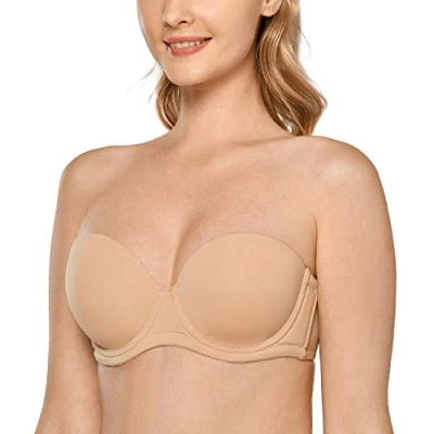 Afbeelding van Delimira Dames Onderdraad Contour Multiway Volledige Dekking Strapless BH Plus Size Taupe 105D