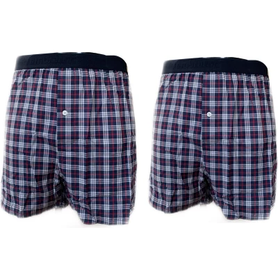 Afbeelding van Embrator 2 stuks mannen Boxershort geruit blauw/wit/rood XXL