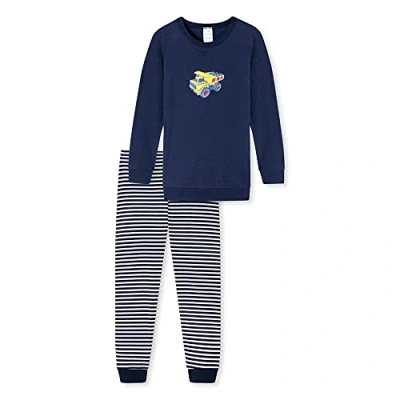 Afbeelding van Schiesser Jungen Schlafanzug Set Pyjama lang 100% Organic Bio Baumwolle Größe 92 bis 140