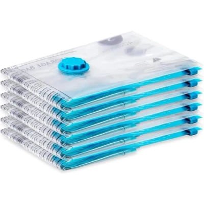 Afbeelding van vacuümzakken voor kleding, 6 stuks, 40 x 60 cm, BPA vrij, kussens en jassen, (Vacuümzakken kleding dekbedden, 6x Small (40x60 cm))