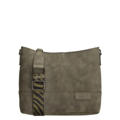 Afbeelding van Zebra Natural Bag Kartel Schoudertas Merel Olijfgroen