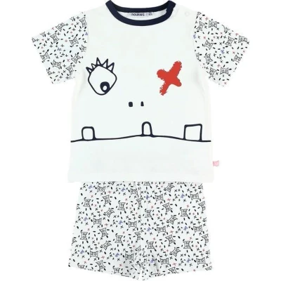 Afbeelding van Noukie&#039;s Zomer pyjama Voor jongens Draak 3 jaar 98 gebroken wit /blauw