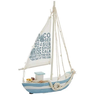 Afbeelding van Out of the blue Houten schip, hout, meerkleurig, 21,5 x 28 cm