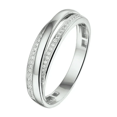 Afbeelding van Trendjuwelier huiscollectie Ring Diamant 0.11ct H SI Witgoud