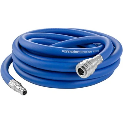 Afbeelding van Poppstar Persluchtslang 5 m (Hybride PVC met Polymeer, Binnendiameter 9,2 mm Koppelstuk/Snelkoppeling), tot 20 Bar, Blauw