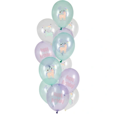 Afbeelding van Unicorns &amp; Rainbows Ballonnen Set 33cm 12 stuks