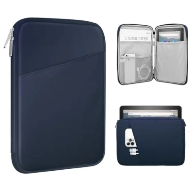 Afbeelding van TiMOVO 8 9 inch tablettas, hoes compatibel met iPad Mini 6, 5/4/3/2/1, Galaxy Tab A7 Lite 8.7/Tab A 8.0/Tab 8.4, sleeve beschermhoes kleine tas, indigo