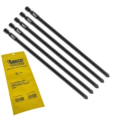 Afbeelding van 5 x SabreCut SC177PH2_5 177mm PH2 Compatibel met Makita DFR750 DFR750RME BFR750 6844 P 67804 Autofeed Collated Drywall Schroevendraaier Gun Bit Single Ended Phillips No.2 Heavy Duty