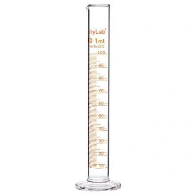 Afbeelding van stonylab 1 Pack Gegradueerde Cilinder, Borosilicaatglas 100 ml Zware Muur Glas Metencilinder