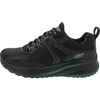 Afbeelding van Skechers Heren BOBS Squad Chaos Elevated Drift Trainers, Zwart synthetisch/mesh, 10 UK, synthetisch gaas, 45 EU