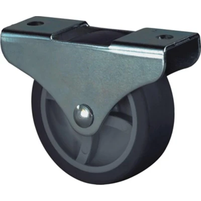 Afbeelding van Kelfort Kastbokrol/bokwiel, verzinkt huis, rubber wiel met glijlager, grijs gummy 25mm