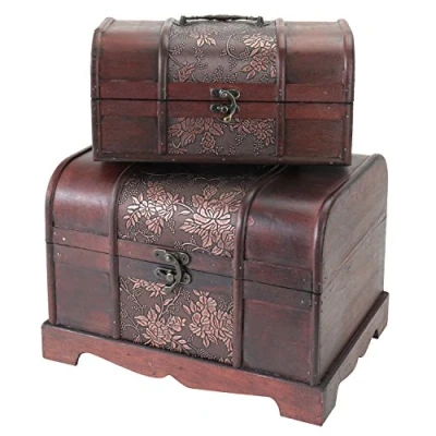 Afbeelding van HMF 6411700 SchatKist van Hout Set 2 Versch. Groottes Japan
