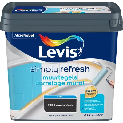 Afbeelding van Levis Simply Refresh Muurtegels Satin Black 0.75L