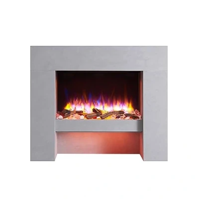 Afbeelding van RICHEN Naran Elektrische Open Haard staande met Verwarming 1000/2000 W, realistisch 3D vlam effect, LED Verlichting, Afstandsbediening programeerbaar, Timer, Thermostaat wit