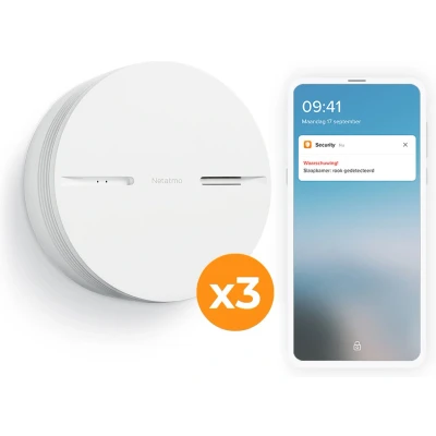 Afbeelding van Netatmo Slimme Rookmelder (10 jaar) 3 Pack