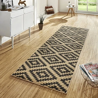 Afbeelding van Design Loper Ruiten Nordic Bruin 80x200 Cm