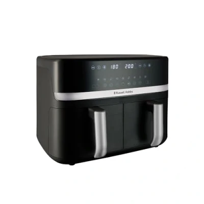 Afbeelding van Russell Hobbs Dual Air Fryer 9L Rapid Airfryer [Dual Basket/Zone, geluidsarm, 9 programma&#039;s] satisfry (Vaatwasmachinebestendig, Max 200C, Olievrij koken, Roosteren, Bakken, Warmhouden) 27681 56