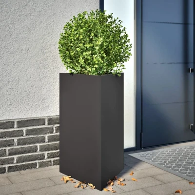 Afbeelding van vidaXL Plantenbak driehoek 50x43x75 cm staal zwart