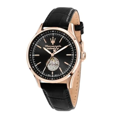 Afbeelding van Maserati R8821124001 Sorpasso Automatic Heren Horloge Zwart Rose goud 42 MM