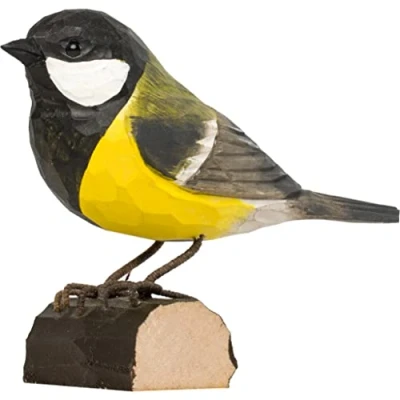 Afbeelding van WILDLIFEGARDEN Wildlife Garden WG401 DecoBird Koolmees, handgesneden decoratieve houten vogels, kleine Europese vogels