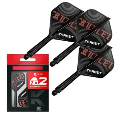 Afbeelding van Target Darts Stephen Bunting K Flex Flights and Shaft System, Nr.2 Pak van 3 Kflex All In One Flights, Player Edition Accessoires Dart Stem Intermediair (26mm)