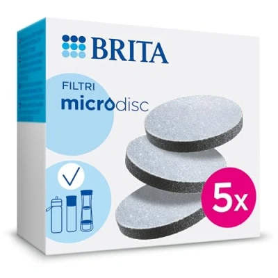 Afbeelding van BRITA Set van 5 MicroDisc filters, voor flessen en filterflessen, vermindert chloor, lood andere onzuiverheden zuiverder kraanwater. Grijs