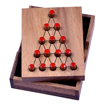 Afbeelding van LOGOPLAY The Last Kamper, driehoekig, solitair, steekspel, denkspel, puzzelspel, geduldspel, logisch spel van hout