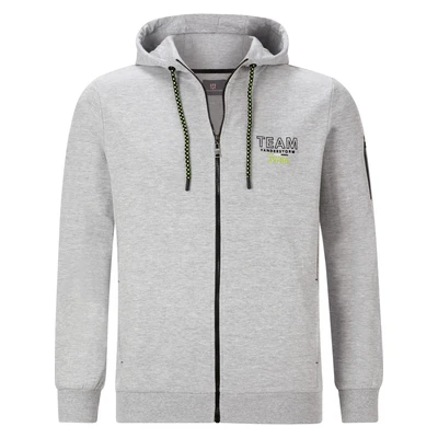 Afbeelding van Jan Vanderstorm Odgrim Sweater met rits, Heren, Maat: Large, Silbergrau melange