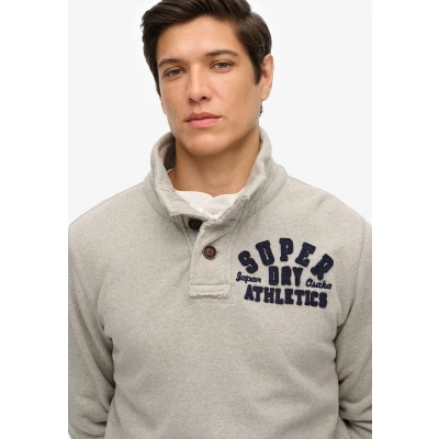 Afbeelding van Superdry Mannen Vintage Athletic Sweatshirt met Kraagloze Hals Lichtgrijs Grootte: Xxl