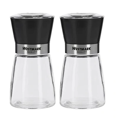 Afbeelding van Westmark Kruidenmolenset, inhoud: 2 molens, met keramische molen, glas/keramiek/kunststof, transparant/zwart/zilver, 63552260