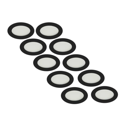 Afbeelding van LED Inbouwspot 3W, Zwart, Rond, Warm Wit, Waterdicht IP65, Badkamer, 10 Pack