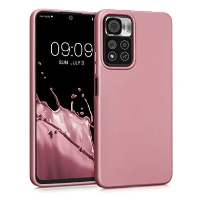 Afbeelding van kwmobile telefoonhoesje geschikt voor Xiaomi Redmi Note 11 Pro+ 5G / Pro Plus Hoesje smartphone Back cover in metallic roségoud