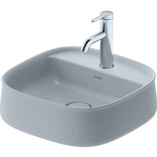 Afbeelding van Duravit zencha opzetwastafel 420 mm grijs zijdemat kraanvlak met 1 kraangat geslepen wondergliss 23744267711
