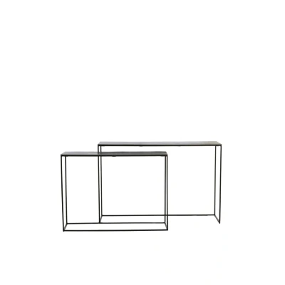 Afbeelding van Light &amp; Living Zayn bijzettafel set van 2 zwart Metaal