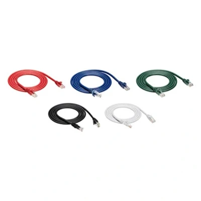 Afbeelding van Amazon Basics Cat6 Ethernetkabel met lipbeschermer, RJ45, 1,5 m, 5 stuks, zwart, rood, blauw, wit, groen