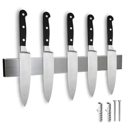 Afbeelding van COM FOUR® messenmagneetstrip voor wandmontage meshouder in de keuken magneetrail messen 40 cm (Edelstahl 40cm)