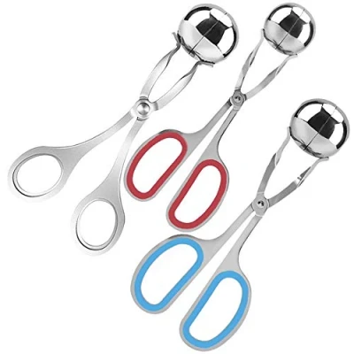 Afbeelding van 3 stuks roestvrijstalen vleesballers, AIFUDA anti aanbak gehaktbal schep bal maker ijs tang voor cake pop, schep, fruit, koekjesdeeg, meloen