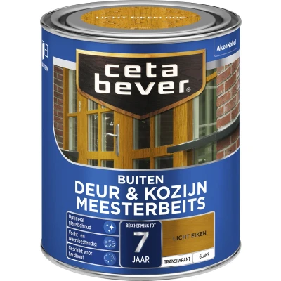 Afbeelding van Ceta Bever Transparant Meesterbeits Deur &amp; Kozijn 006 Licht Eiken Glans 0,75 liter Blanke lak Beits