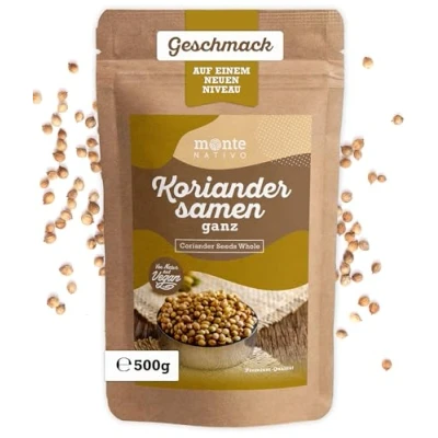 Afbeelding van Korianderzaad Monte Nativo (500g) Korianderzaadjes perfect voor Koken en Bakken Gedroogde Kruiden Korianderthee Ideaal Currys, Stoofschotels Soepen