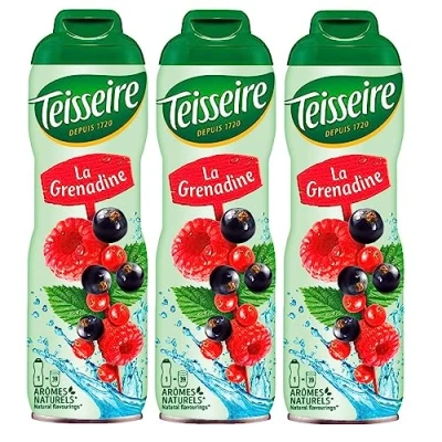 Afbeelding van Teisseire Grenadine dranksiroop 600 ml siroop die net zo smaakt als de vrucht (verpakking van 3)
