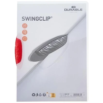 Afbeelding van Durable klemmap 226035 Swingclip, 25 stuks, paarsrood, stuks