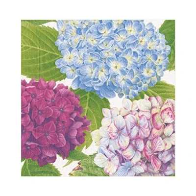 Afbeelding van Caspari Onderhoudend met hortensia tuinservet lunchpapier, blauw, 16,5 x 3 cm